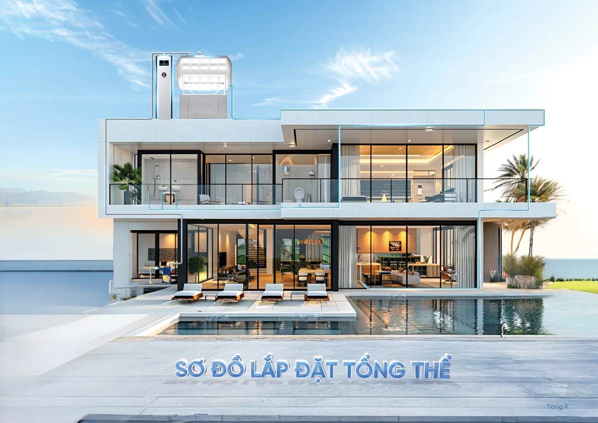 Một hệ thống lọc tổng đầu nguồn cao cấp Fuji Smart S800 có thể cung cấp nước sạch cho toàn bộ ngôi nhà biệt thự